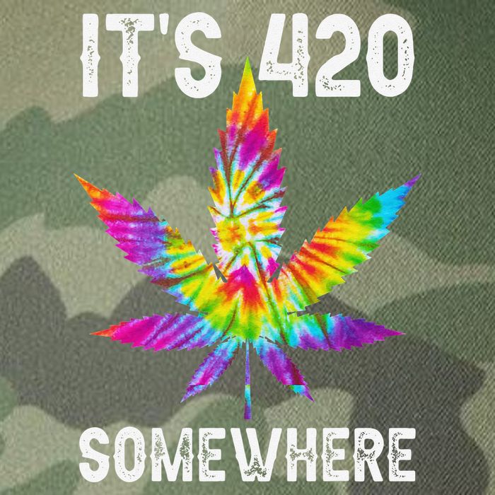 Funny It's 420 Somewhere Hippie Tie Dye Pot Leaf For Stoner Legacy Tie Dye Trucker Hat