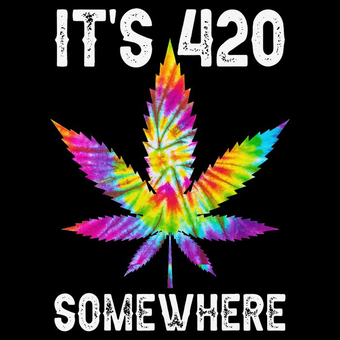 Funny It's 420 Somewhere Hippie Tie Dye Pot Leaf For Stoner Visor