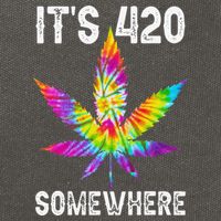 Funny It's 420 Somewhere Hippie Tie Dye Pot Leaf For Stoner Cotton Canvas Backpack
