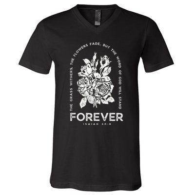 Forever Isaiah 40:8 V-Neck T-Shirt