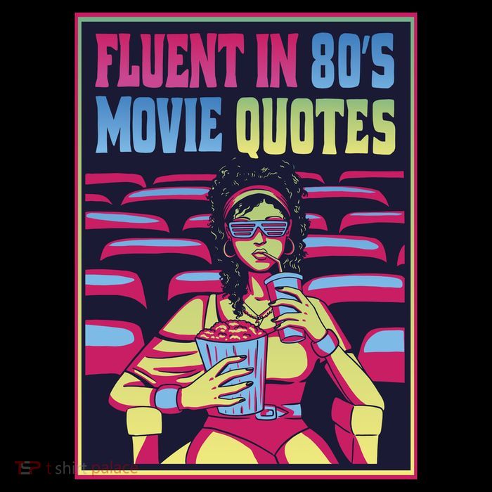 Fluent In 80s Movie Quotes Retro Drawstring Bag