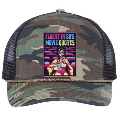 Fluent In 80s Movie Quotes Retro Retro Rope Trucker Hat Cap