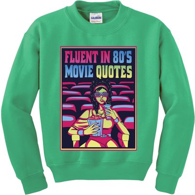 Fluent In 80s Movie Quotes Retro Kids Sweatshirt