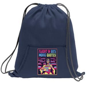 Fluent In 80s Movie Quotes Retro Sweatshirt Cinch Pack Bag