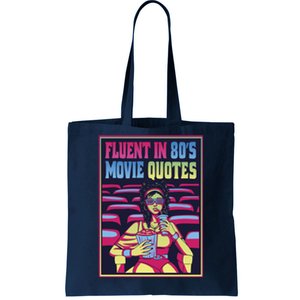 Fluent In 80s Movie Quotes Retro Tote Bag