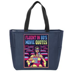 Fluent In 80s Movie Quotes Retro Zip Tote Bag