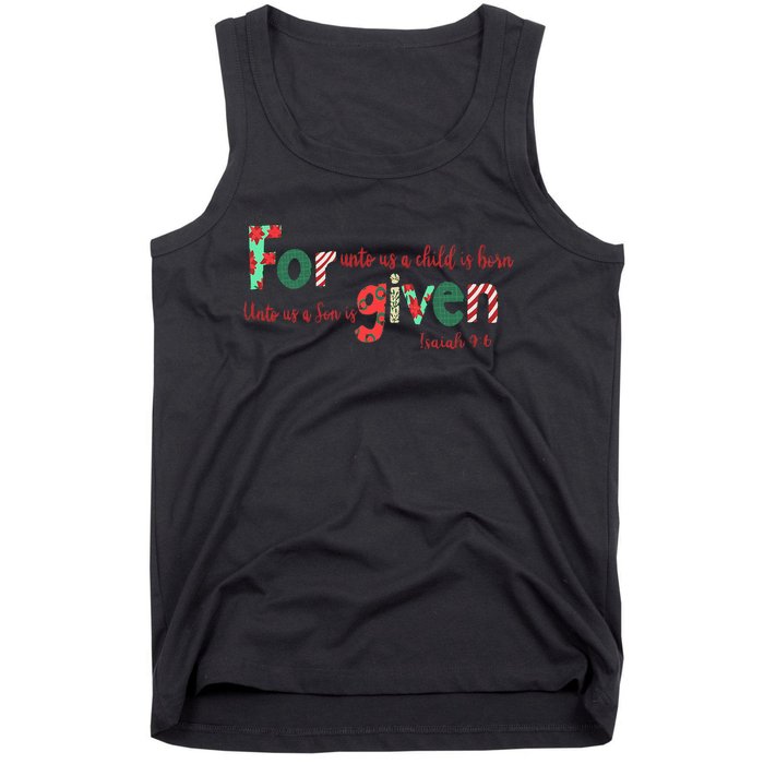 Forgiven Isaiah 96 Christmas Holidays Tank Top