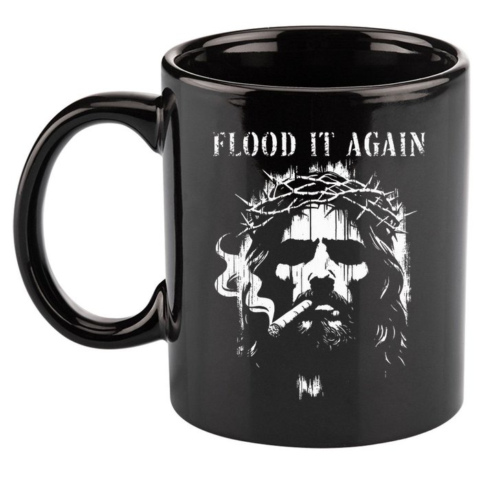Flood It Again Funny Saying Boss Jesus Meme Lover 11oz C Handle Ceramic Mug