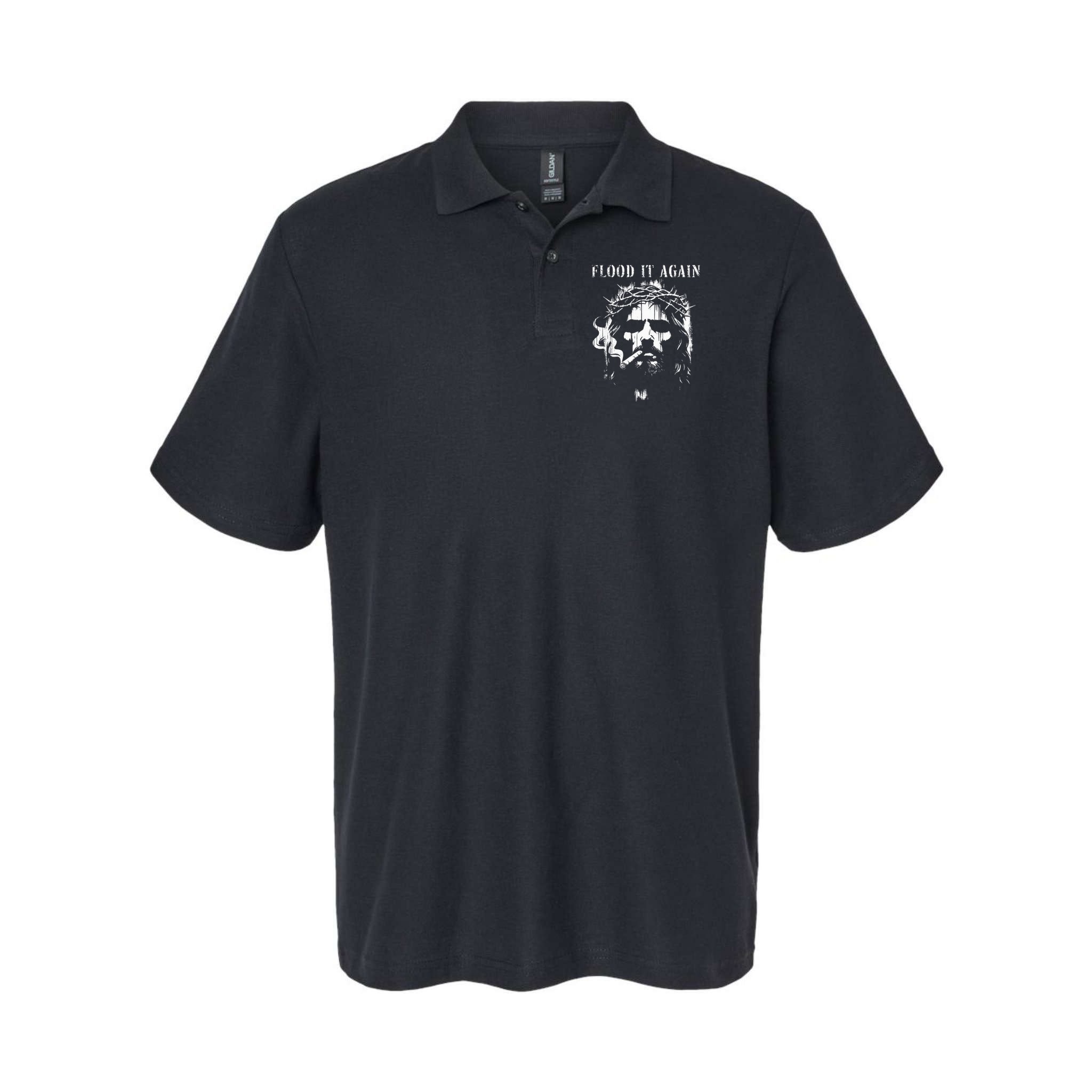 Flood It Again Funny Saying Boss Jesus Meme Lover Polo