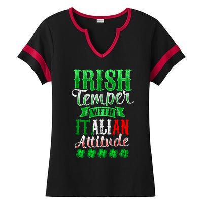 Funny Irish And Italian Gift Paddy's Funny St Patrick's Day Gift Ladies Halftime Notch Neck Tee