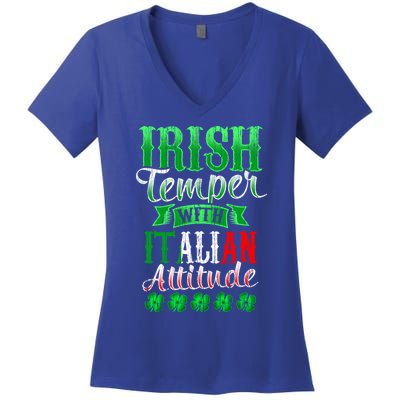 Funny Irish And Italian Gift Paddy's Funny St Patrick's Day Gift Women's V-Neck T-Shirt