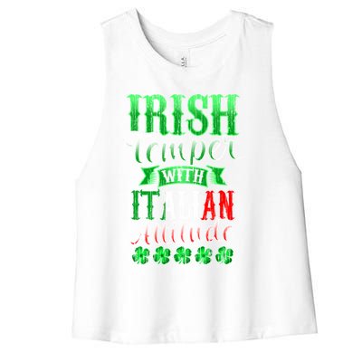 Funny Irish And Italian Gift Paddy's Funny St Patrick's Day Gift Women's Racerback Cropped Tank