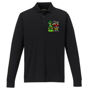 Funny I Always Carry A Little Pot With Me St Patricks Day Performance Long Sleeve Polo