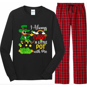 Funny I Always Carry A Little Pot With Me St Patricks Day Long Sleeve Pajama Set