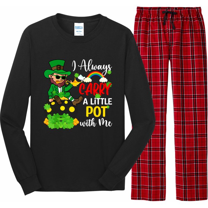 Funny I Always Carry A Little Pot With Me St Patricks Day Long Sleeve Pajama Set