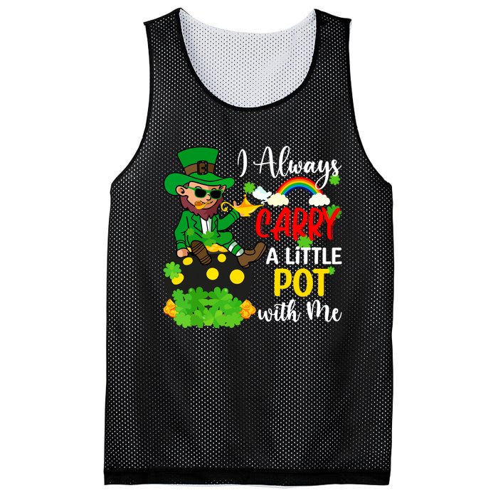 Funny I Always Carry A Little Pot With Me St Patricks Day Mesh Reversible Basketball Jersey Tank