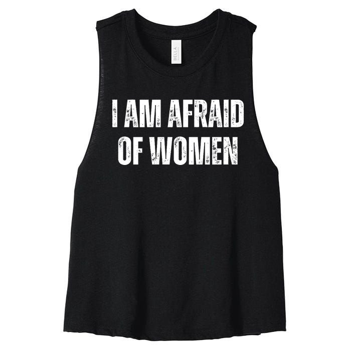 Funny I Am Afraid Of Women's Racerback Cropped Tank