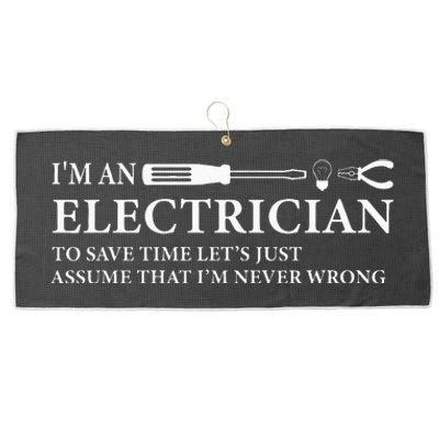 Funny I'm An Electrician Electrician Quote Large Microfiber Waffle Golf Towel