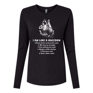 Funny I Am Like A Raccoon Womens Cotton Relaxed Long Sleeve T-Shirt