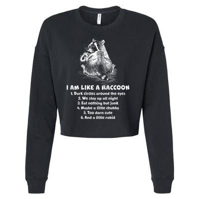 Funny I Am Like A Raccoon Cropped Pullover Crew