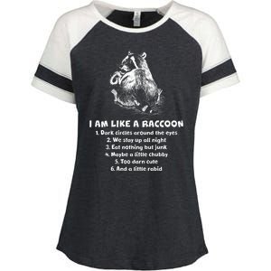 Funny I Am Like A Raccoon Enza Ladies Jersey Colorblock Tee