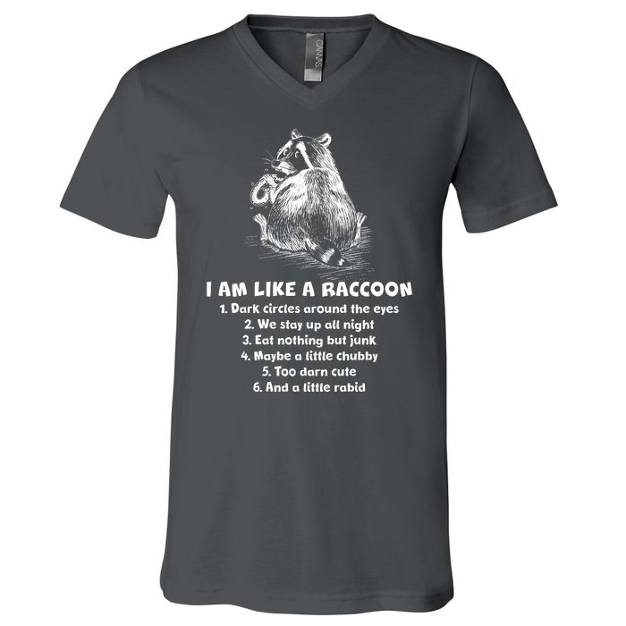 Funny I Am Like A Raccoon V-Neck T-Shirt