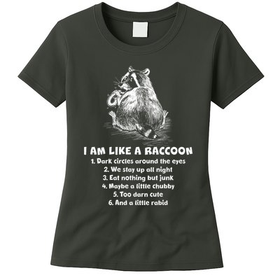 Funny I Am Like A Raccoon Womens T-Shirt