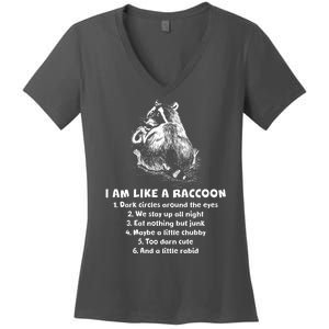 Funny I Am Like A Raccoon Women's V-Neck T-Shirt