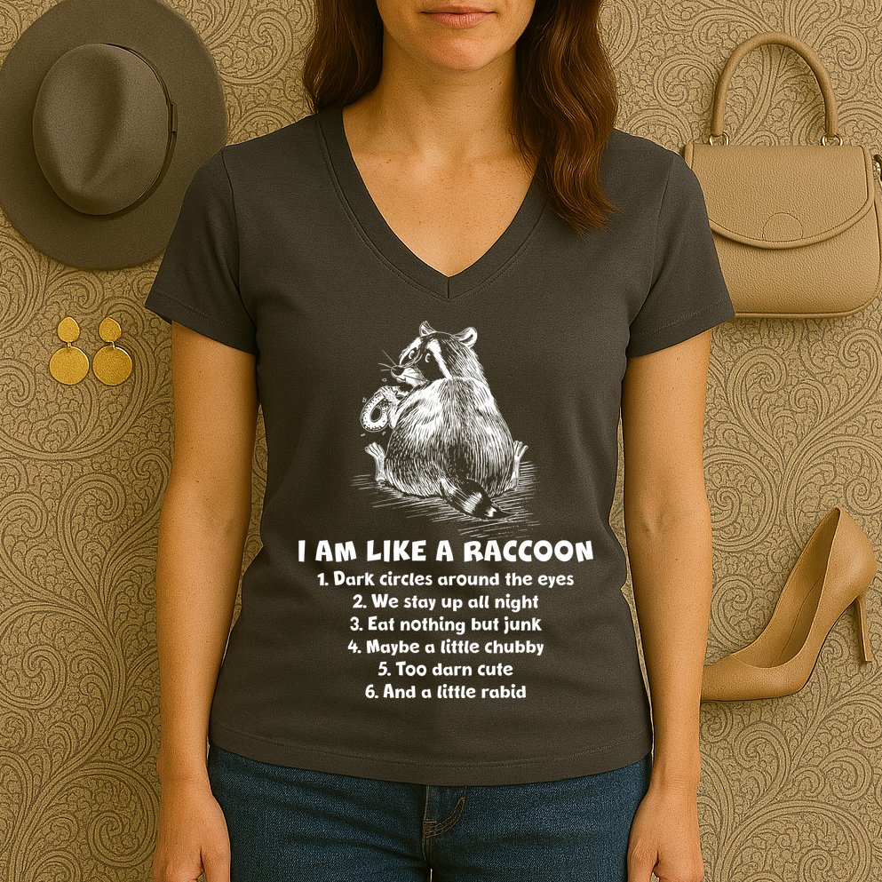 Funny I Am Like A Raccoon Women's V-Neck T-Shirt