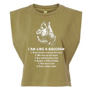 Funny I Am Like A Raccoon Garment-Dyed Women's Muscle Tee