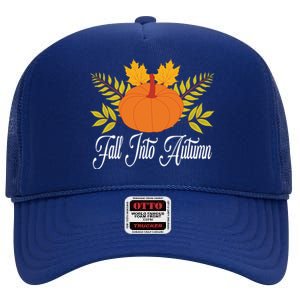 Fall Into Autumn High Crown Mesh Back Trucker Hat