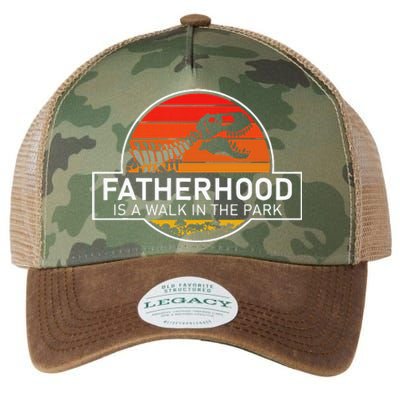 Fatherhood Is A Walk In The Park Funny Jokes Legacy Tie Dye Trucker Hat