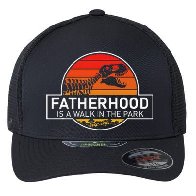 Fatherhood Is A Walk In The Park Funny Jokes Flexfit Unipanel Trucker Cap