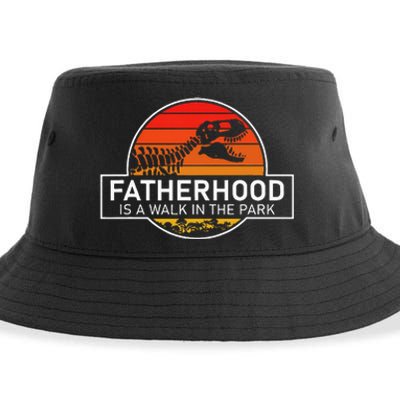 Fatherhood Is A Walk In The Park Funny Jokes Sustainable Bucket Hat