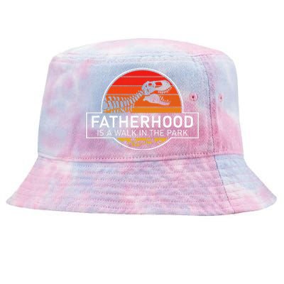 Fatherhood Is A Walk In The Park Funny Jokes Tie-Dyed Bucket Hat