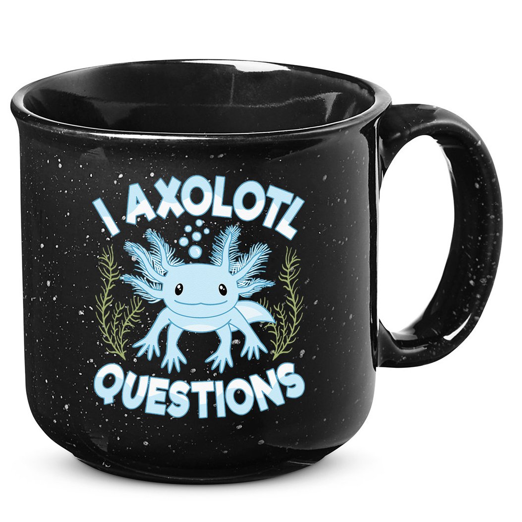 Funny I Axolotl Questions Cute Blue Axolotl Kawaii 15oz Campfire Ceramic Mug