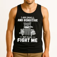 Funny I Am Small And Sensitive But Also Fight Me Cat Tank Top