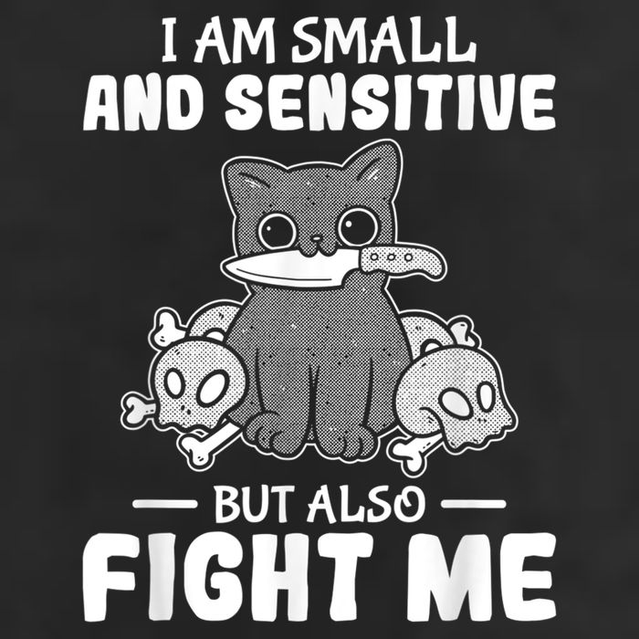 Funny I Am Small And Sensitive But Also Fight Me Cat Microfiber Hand Towel