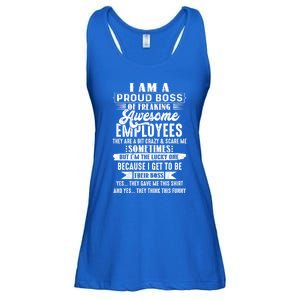 Funny I Am A Proud Boss Of Freaking Awesome Employees Boss Gift Ladies Essential Flowy Tank