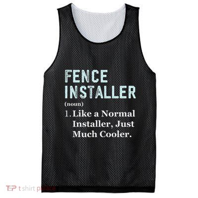 Fence Installer Application Day Funny Saying Fence Installer Mesh Reversible Basketball Jersey Tank