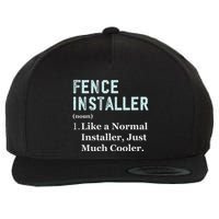 Fence Installer Application Day Funny Saying Fence Installer Wool Snapback Cap