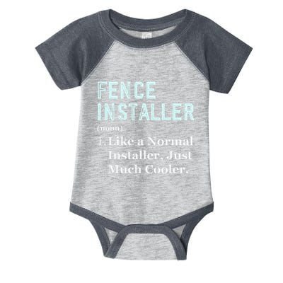Fence Installer Application Day Funny Saying Fence Installer Infant Baby Jersey Bodysuit