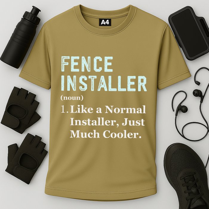 Fence Installer Application Day Funny Saying Fence Installer Cooling Performance Crew T-Shirt