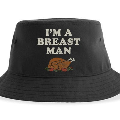 Funny Im A Breast Man Turkey Thanksgiving Sustainable Bucket Hat
