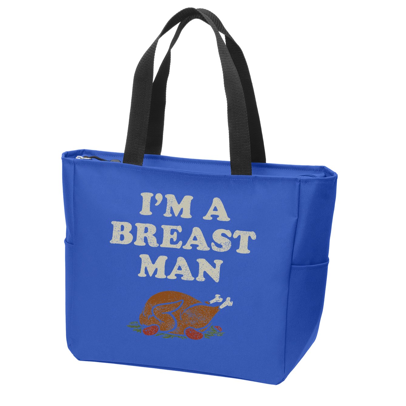 Funny Im A Breast Man Turkey Thanksgiving Zip Tote Bag