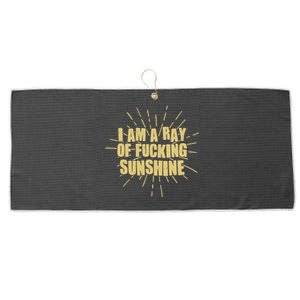 Funny I Am A Ray Of Fucking Sunshine Large Microfiber Waffle Golf Towel