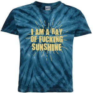 Funny I Am A Ray Of Fucking Sunshine Kids Tie-Dye T-Shirt