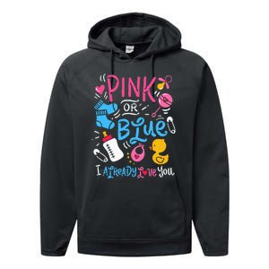 Funny I Already Love You Gender Reveal Performance Fleece Hoodie