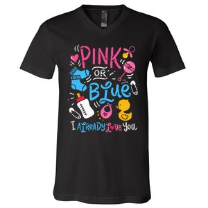 Funny I Already Love You Gender Reveal V-Neck T-Shirt