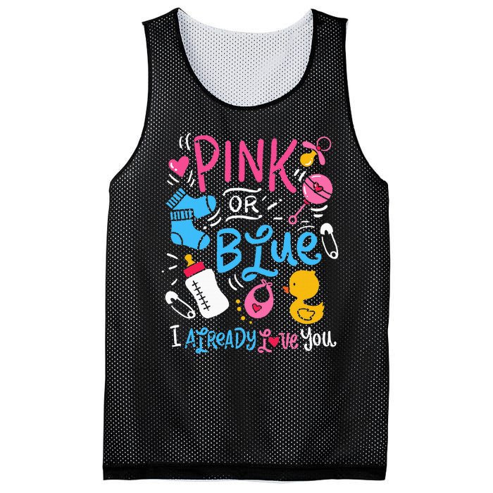 Funny I Already Love You Gender Reveal Mesh Reversible Basketball Jersey Tank